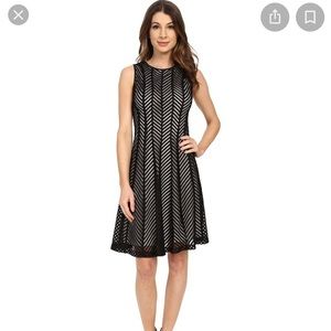 Calvin Klein fit and flair mesh dress